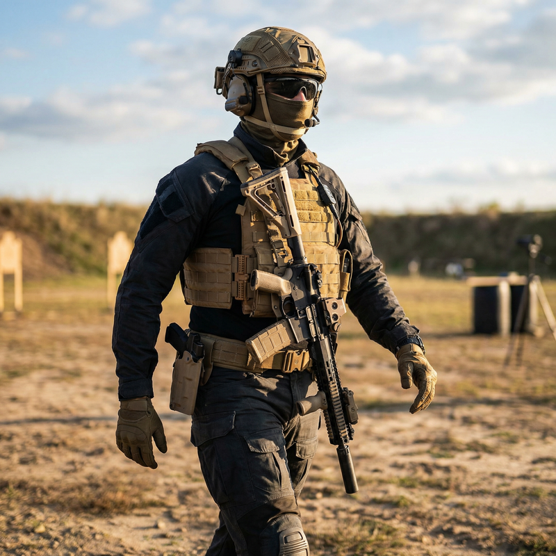 Vest carry — hands-free operation